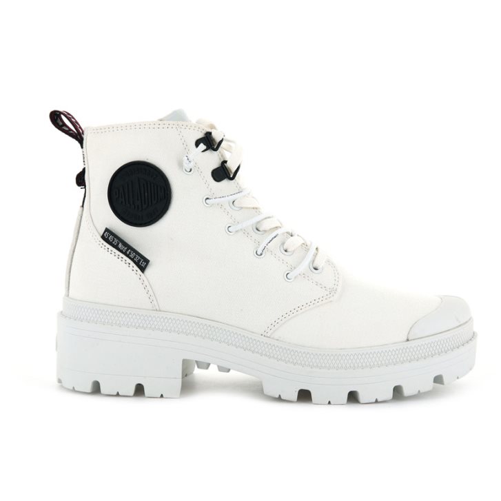 Palladium Pallabase Metro Women\'s Boots White | UK V976-PMT